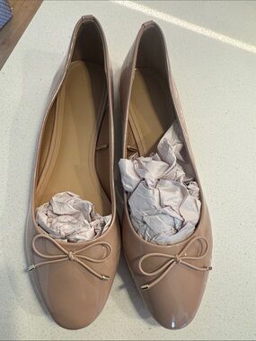 H&M Patent Ballet Flats in Light Nude
